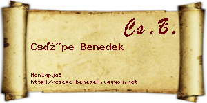 Csépe Benedek névjegykártya