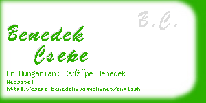 benedek csepe business card